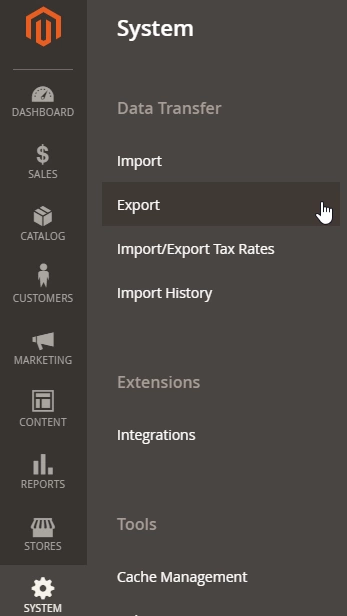 Export sources data