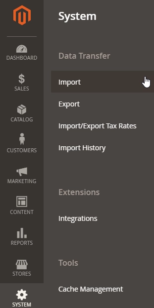 Import sources data