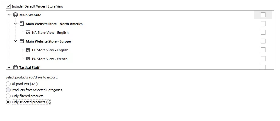 Select Products for Export with Store Manager