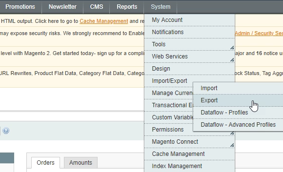 Export products from Magento 1