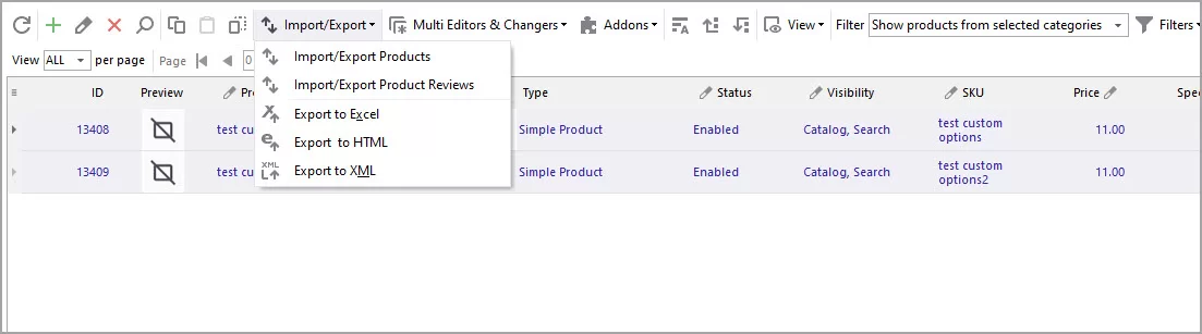 Launch Export Wizard in Store Manager