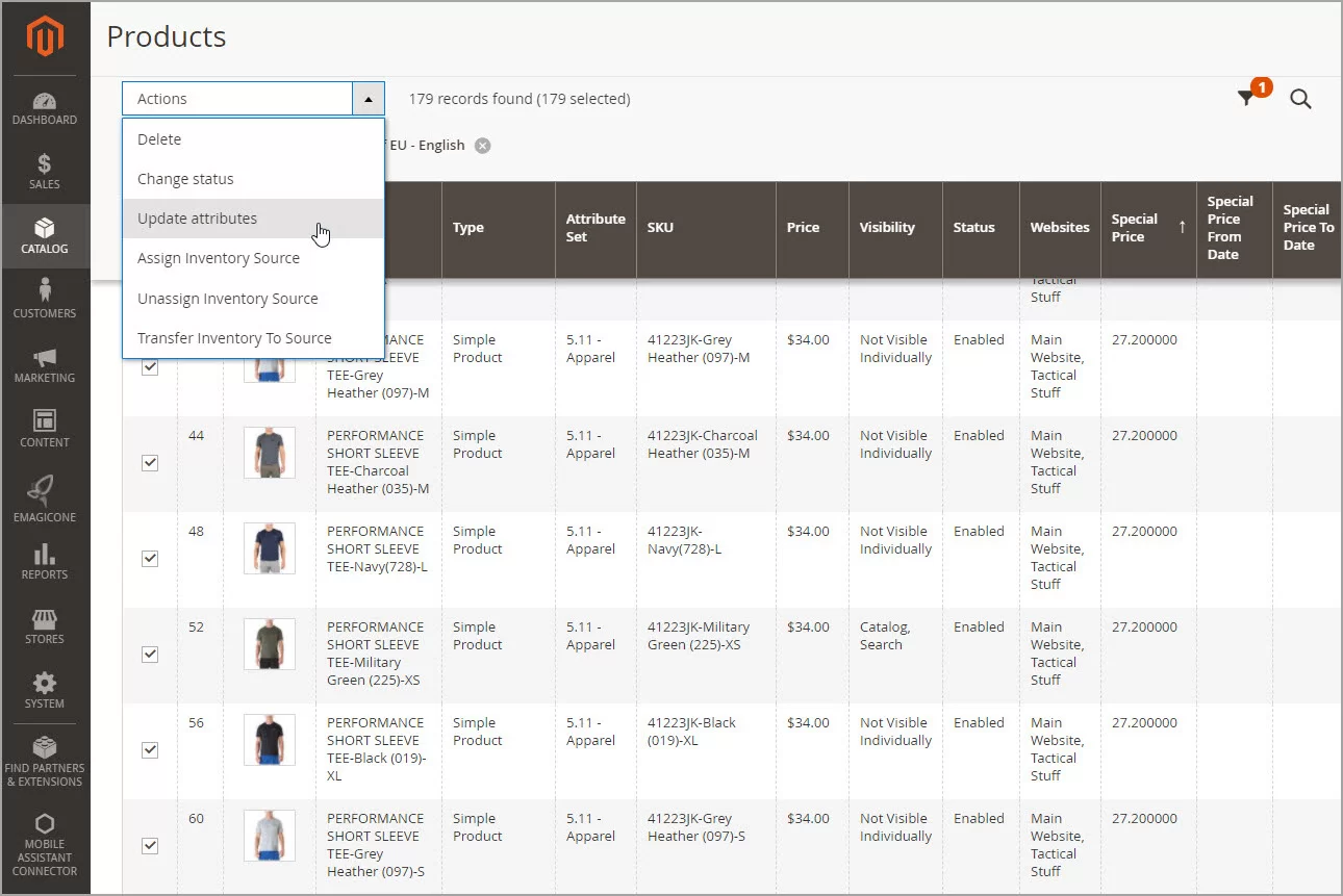 Magento Remove Special Prices Updating Attributes