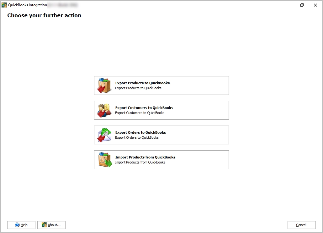 Magento QuickBooks Integration Select Action