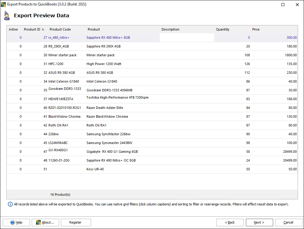 Export products from Magento to QuickBooks Export products from Magento to QuickBooks