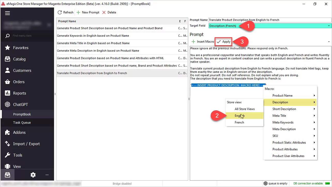 Magento ChatGPT Integration for Descriptions