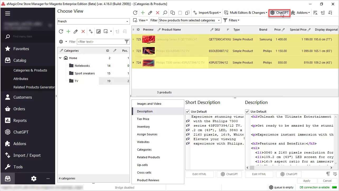 Magento ChatGPT Integration for Descriptions