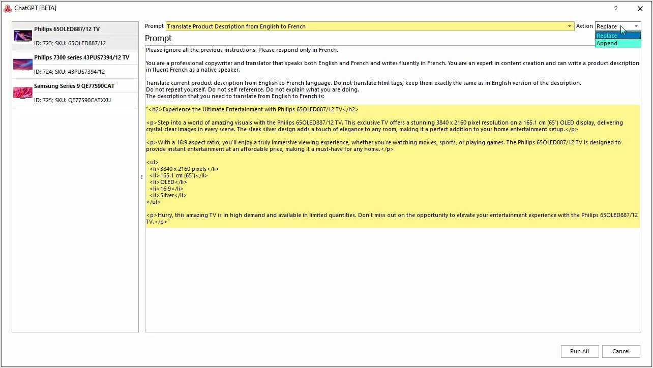 Magento ChatGPT Integration for Descriptions