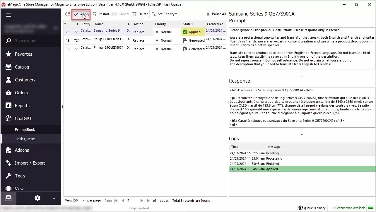 Magento ChatGPT Integration for Descriptions