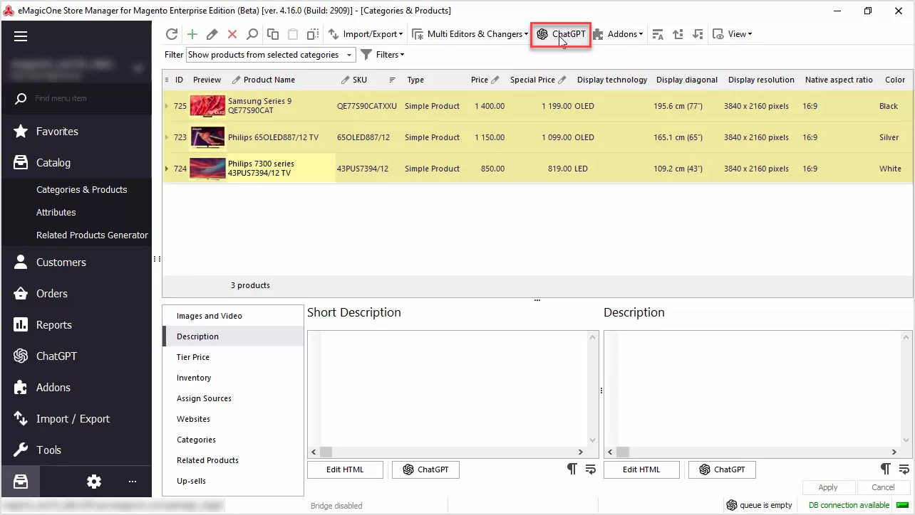 Magento ChatGPT Integration for Descriptions