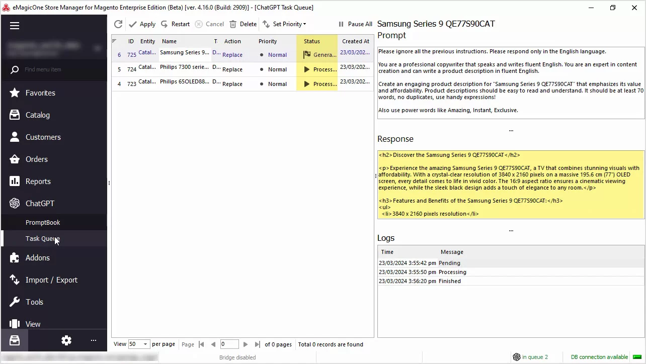 Magento ChatGPT Integration for Descriptions