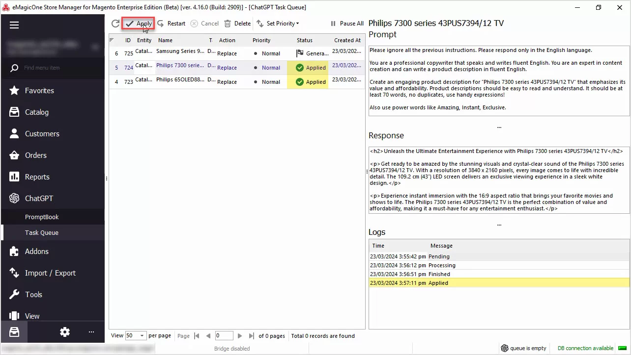 Magento ChatGPT Integration for Descriptions