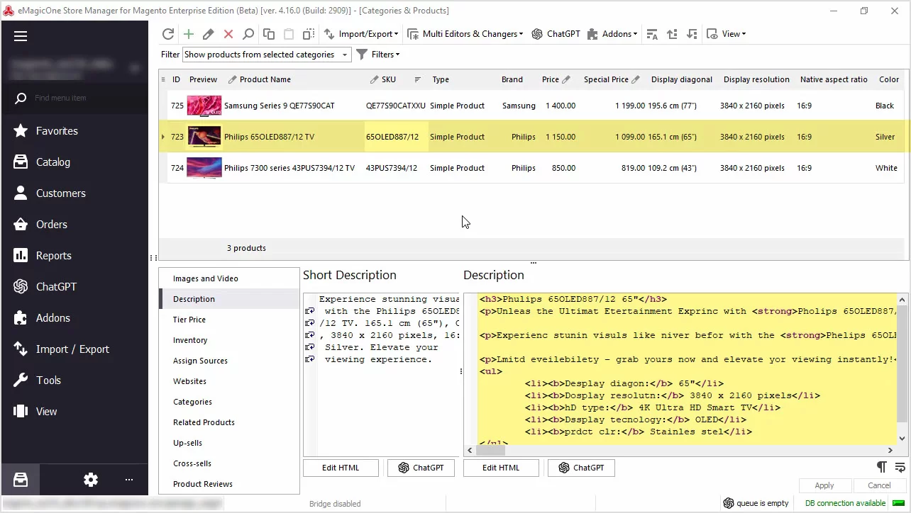 Magento ChatGPT Integration for Descriptions