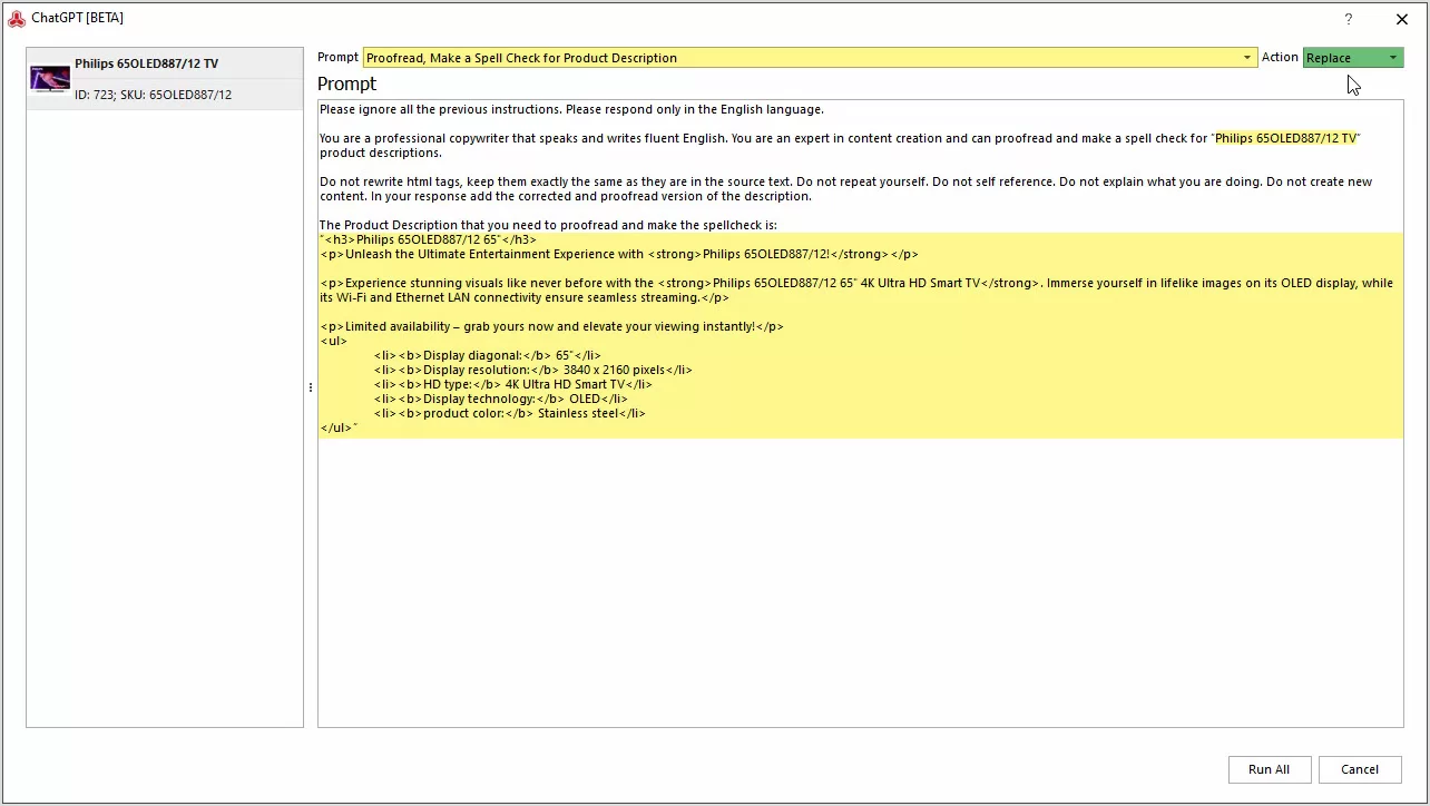 Magento ChatGPT Integration for Descriptions