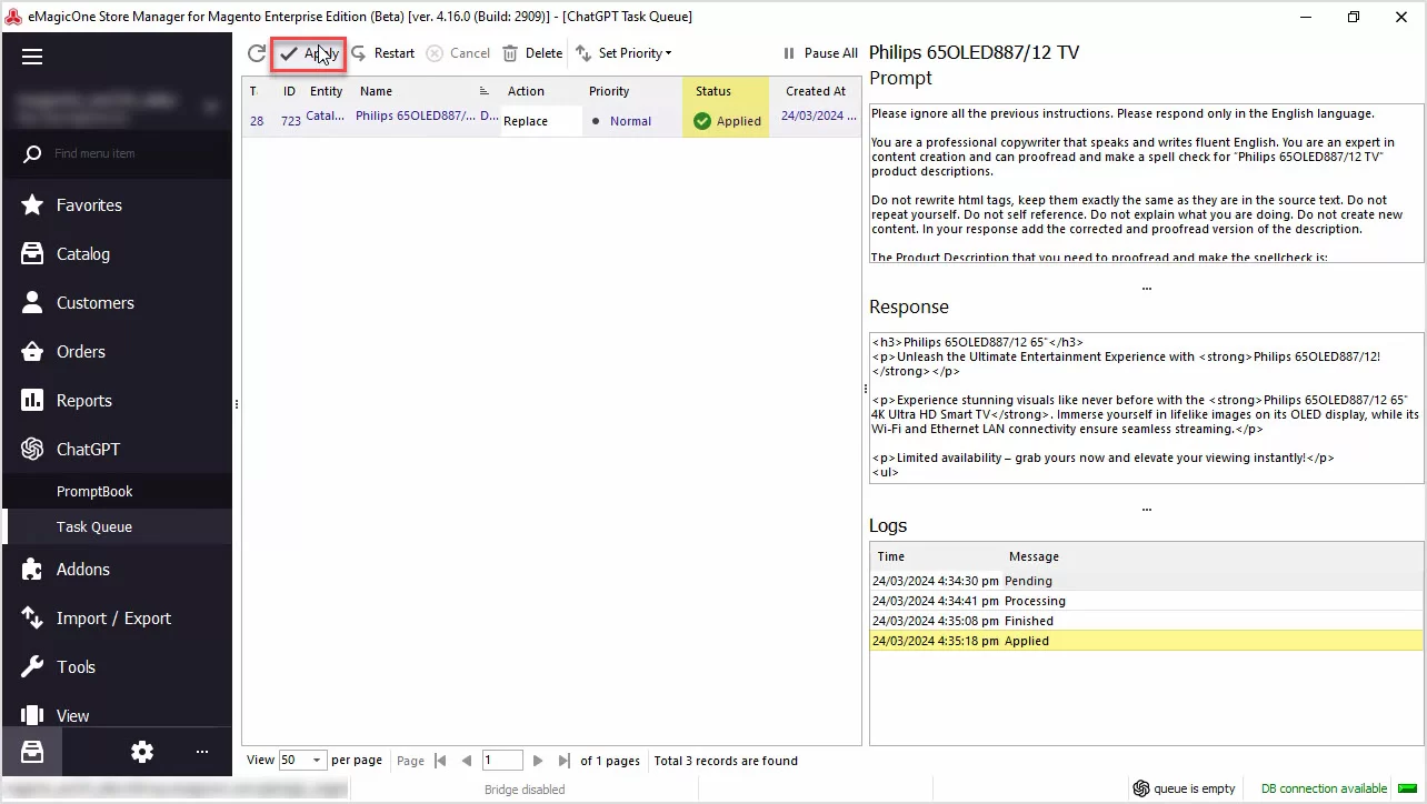 Magento ChatGPT Integration for Descriptions