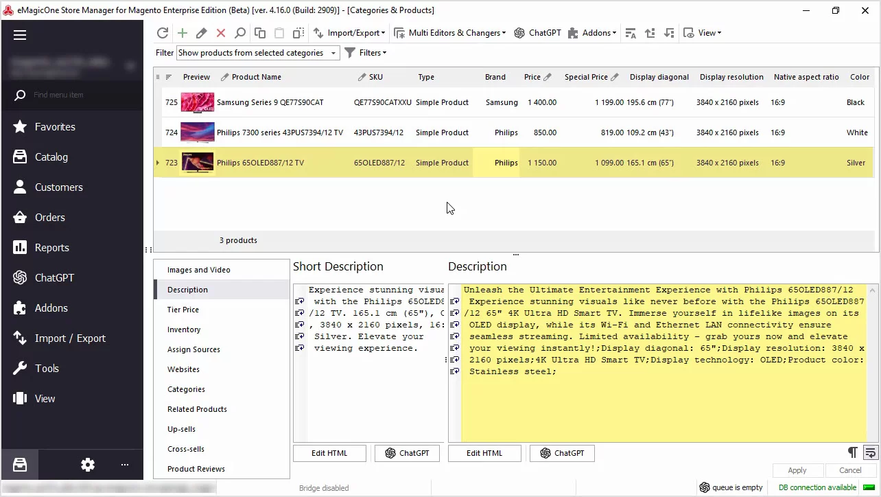 Magento ChatGPT Integration for Descriptions