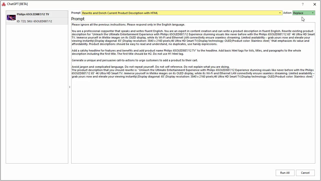 Magento ChatGPT Integration for Descriptions