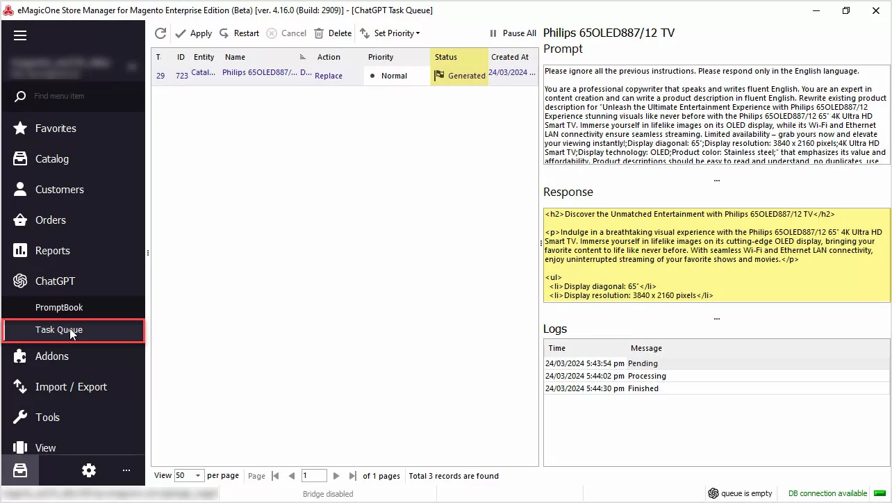 Magento ChatGPT Integration for Descriptions
