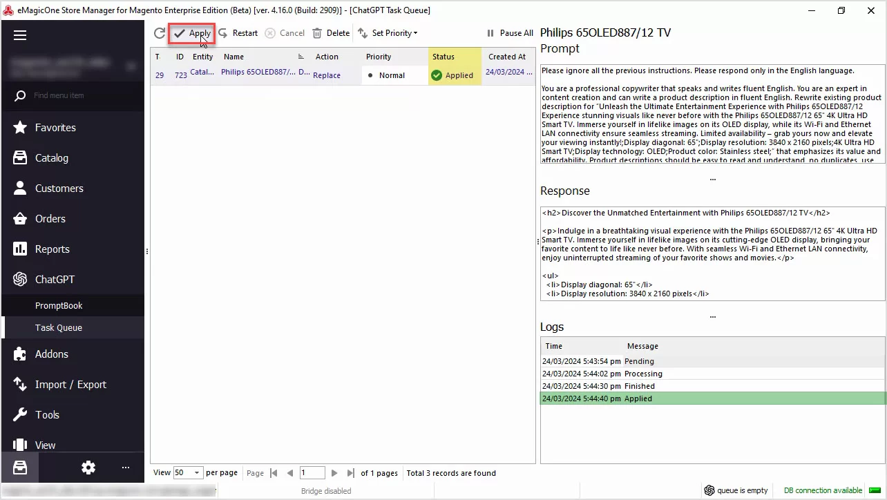Magento ChatGPT Integration for Descriptions