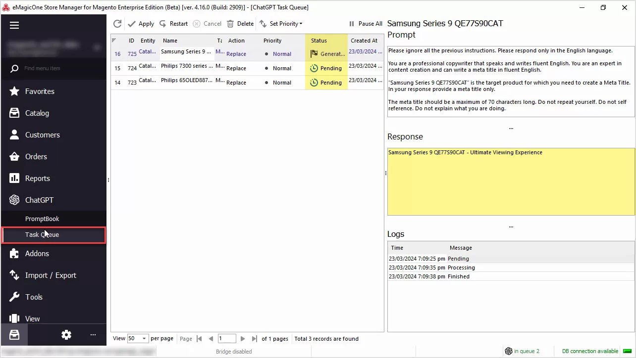 Magento ChatGPT Integration for Descriptions
