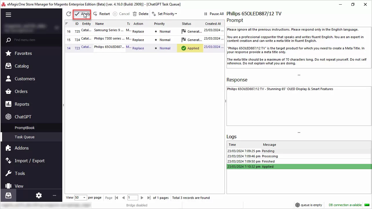 Magento ChatGPT Integration for Descriptions