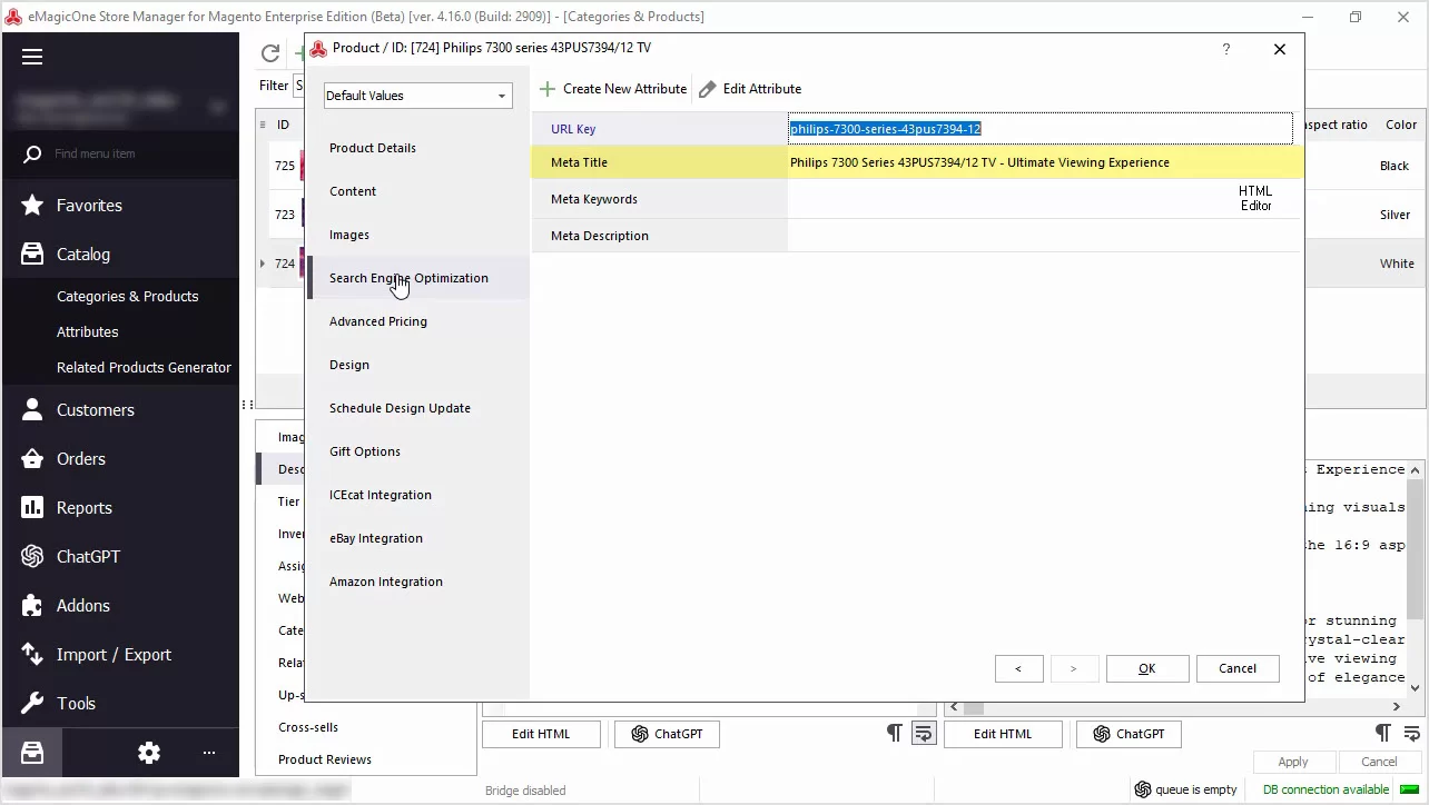 Magento ChatGPT Integration for Descriptions