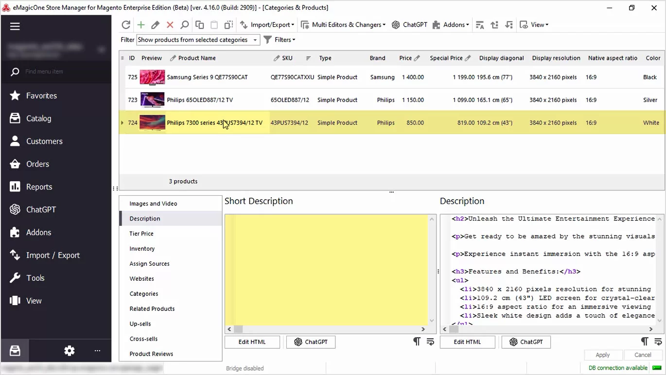 Magento ChatGPT Integration for Descriptions