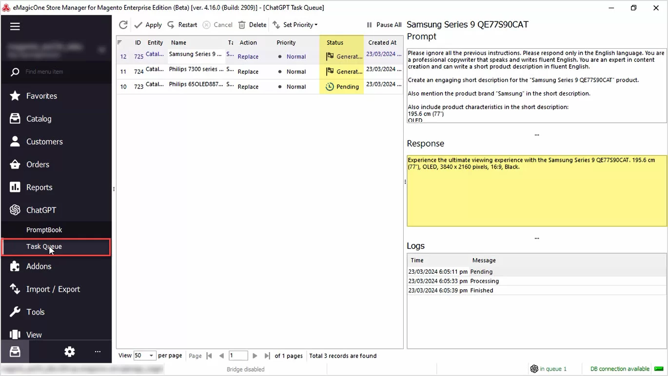 Magento ChatGPT Integration for Descriptions