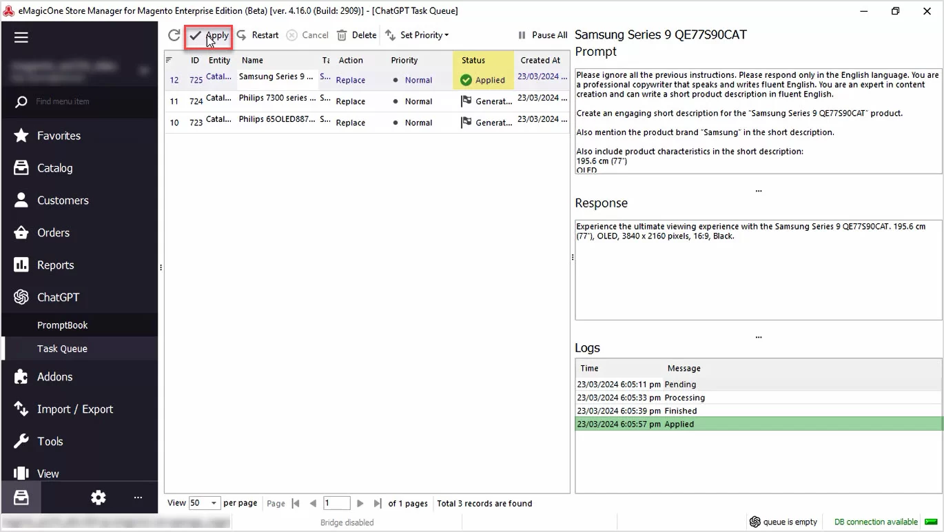 Magento ChatGPT Integration for Descriptions