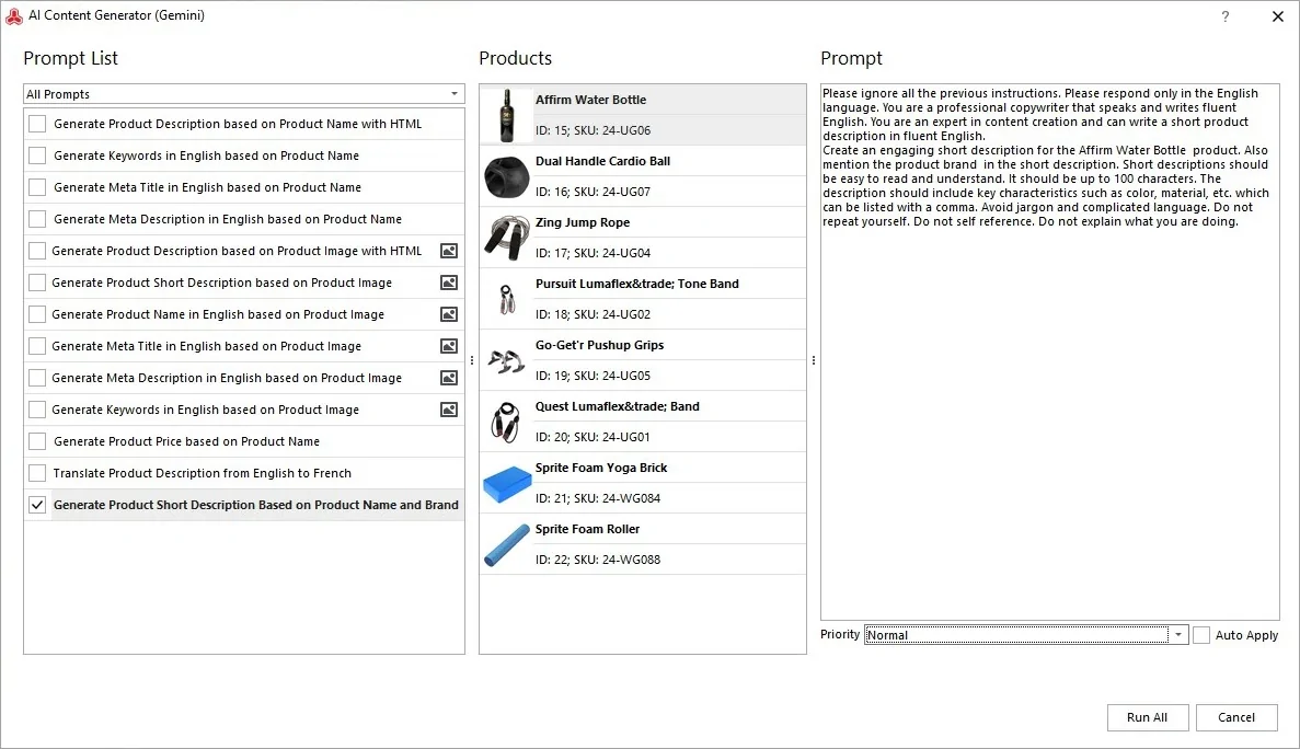 Gemini Content Generator of Short Description for Magento Products