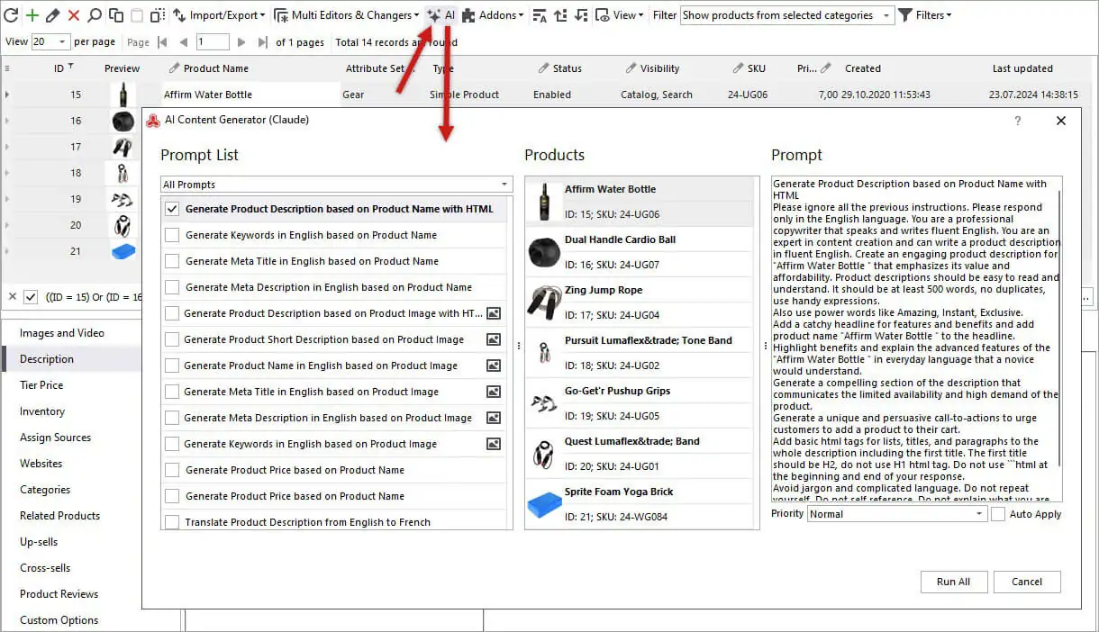 Gemini Content Generator for Magento Adobe Description Generation