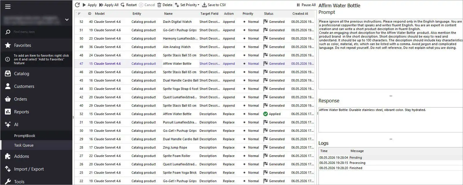 Generated Magento Short Description by Name with Claude