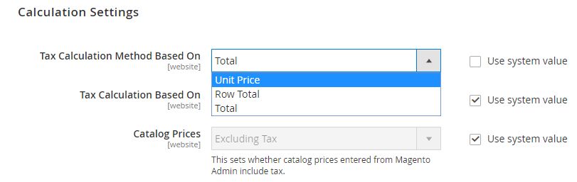 Tax Calculation Method Based On