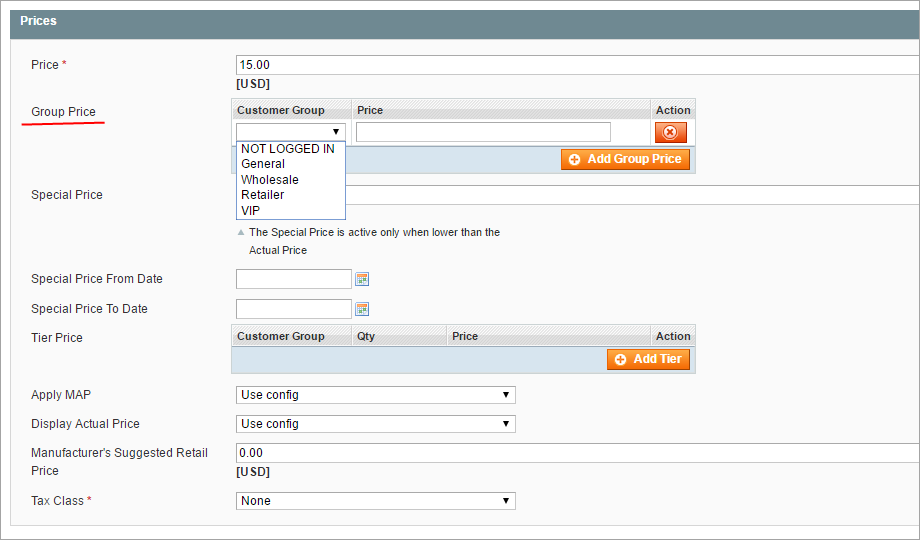 magento 1.9 group price