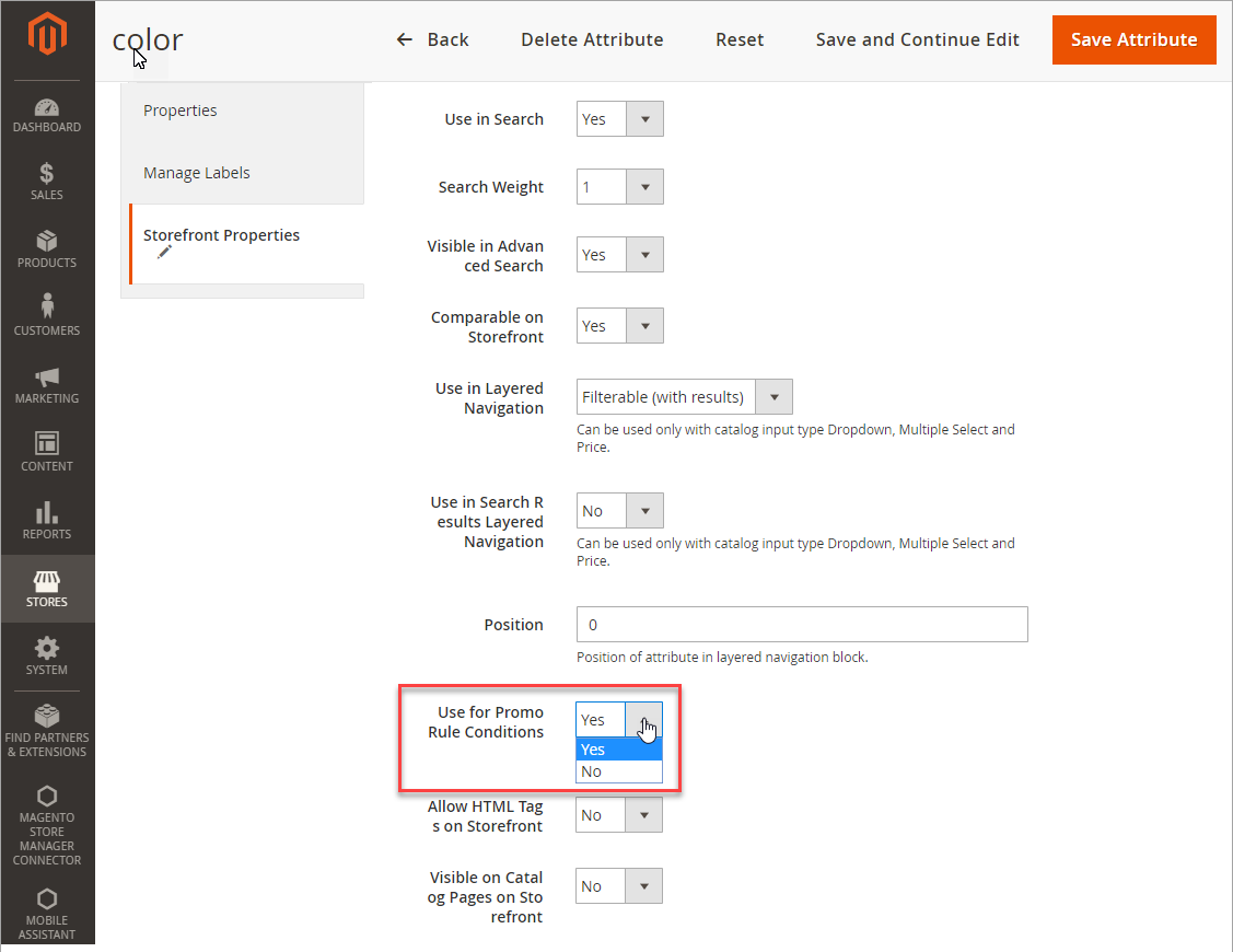 Magento Attribute Allowed to Use for Promo Rules Conditions