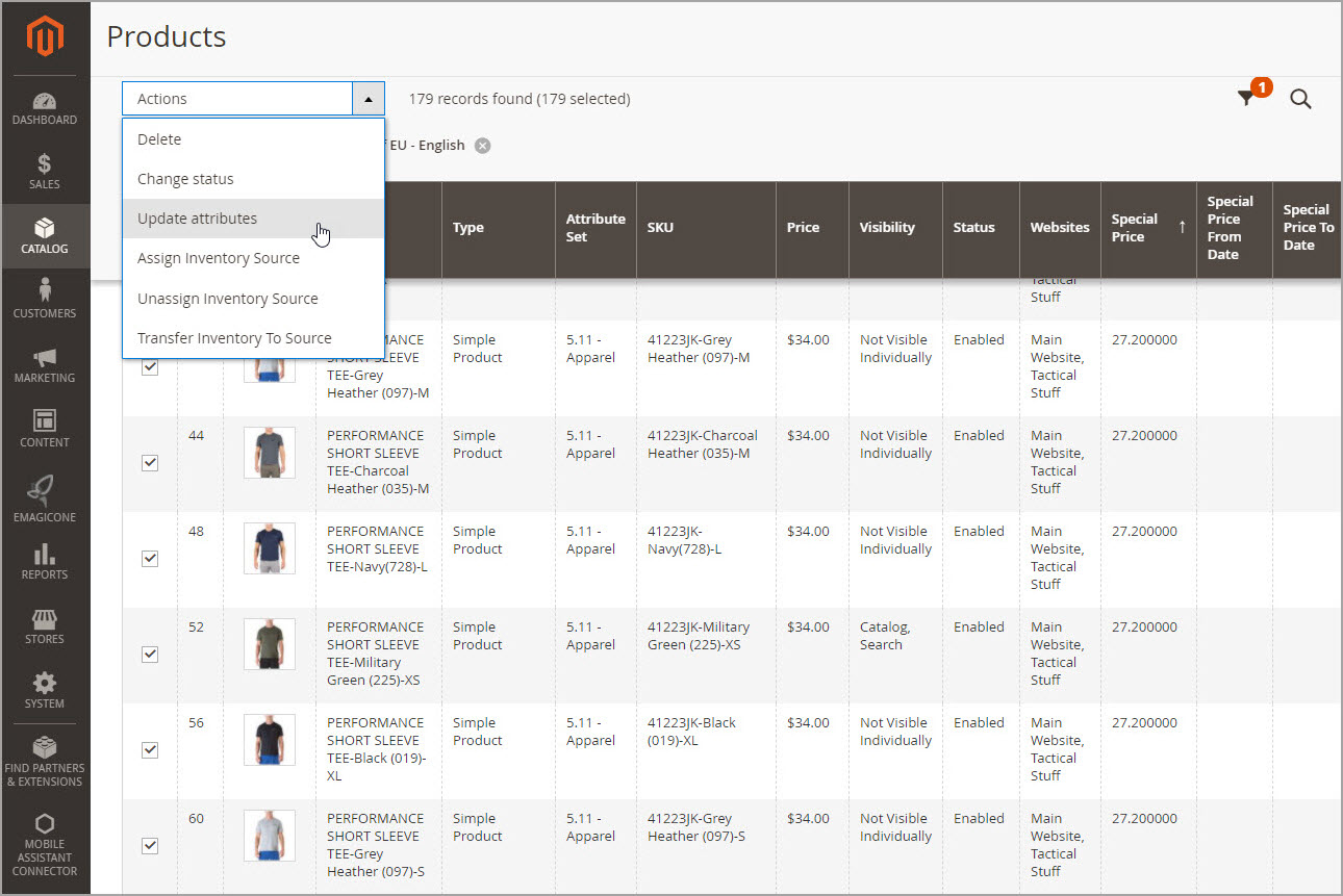 Magento Remove Special Prices Updating Attributes