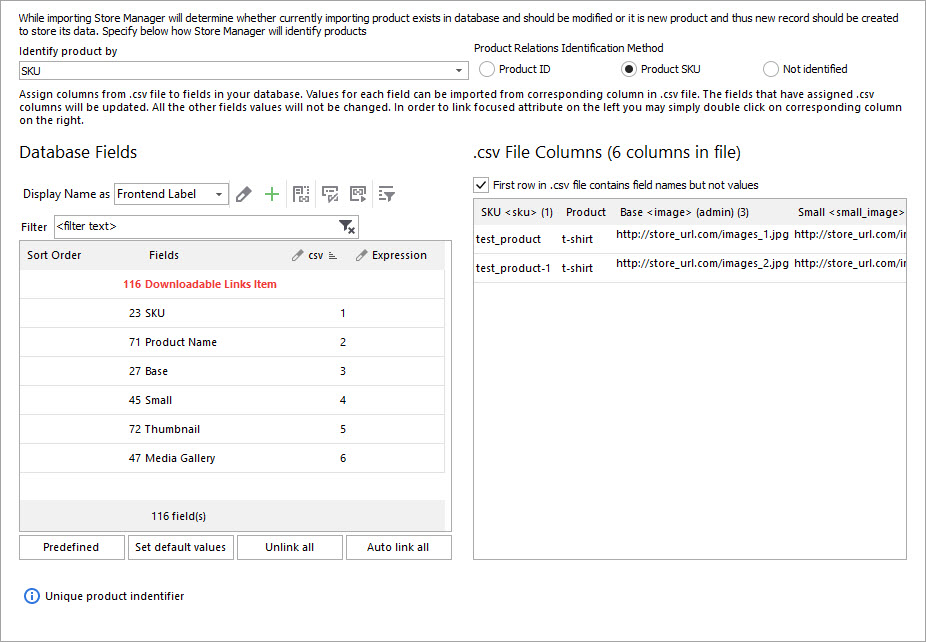 Assign csv Columns to Database Fields During Import