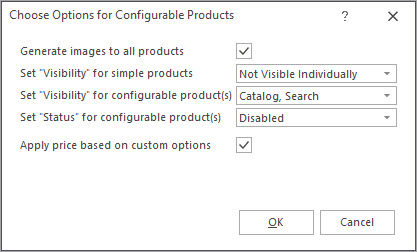 Choose Options for Configurable Products Creation