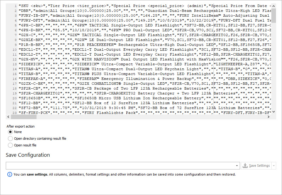 Export File Preview