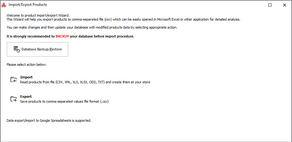Launch Import Wizard