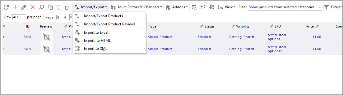 Launch Export Wizard in Store Manager