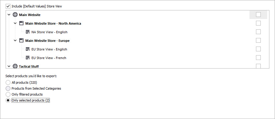 Select Products for Export with Store Manager