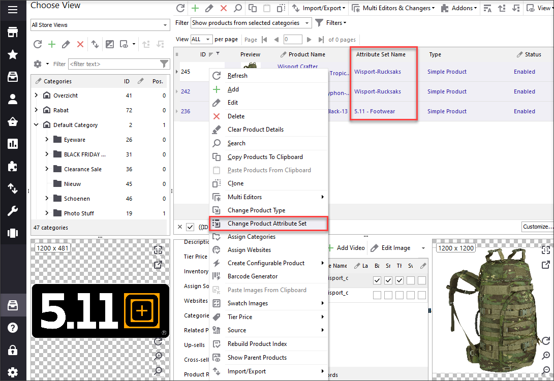 How to Change Magento 2 Attribute set with Store Manager