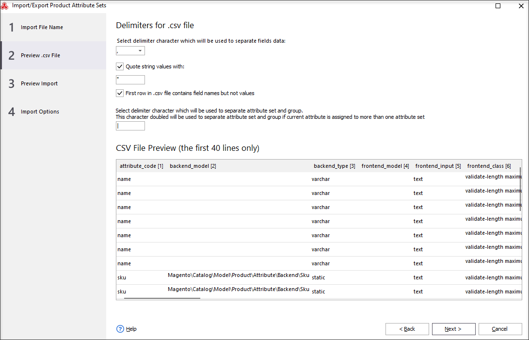 Configure Import Settings