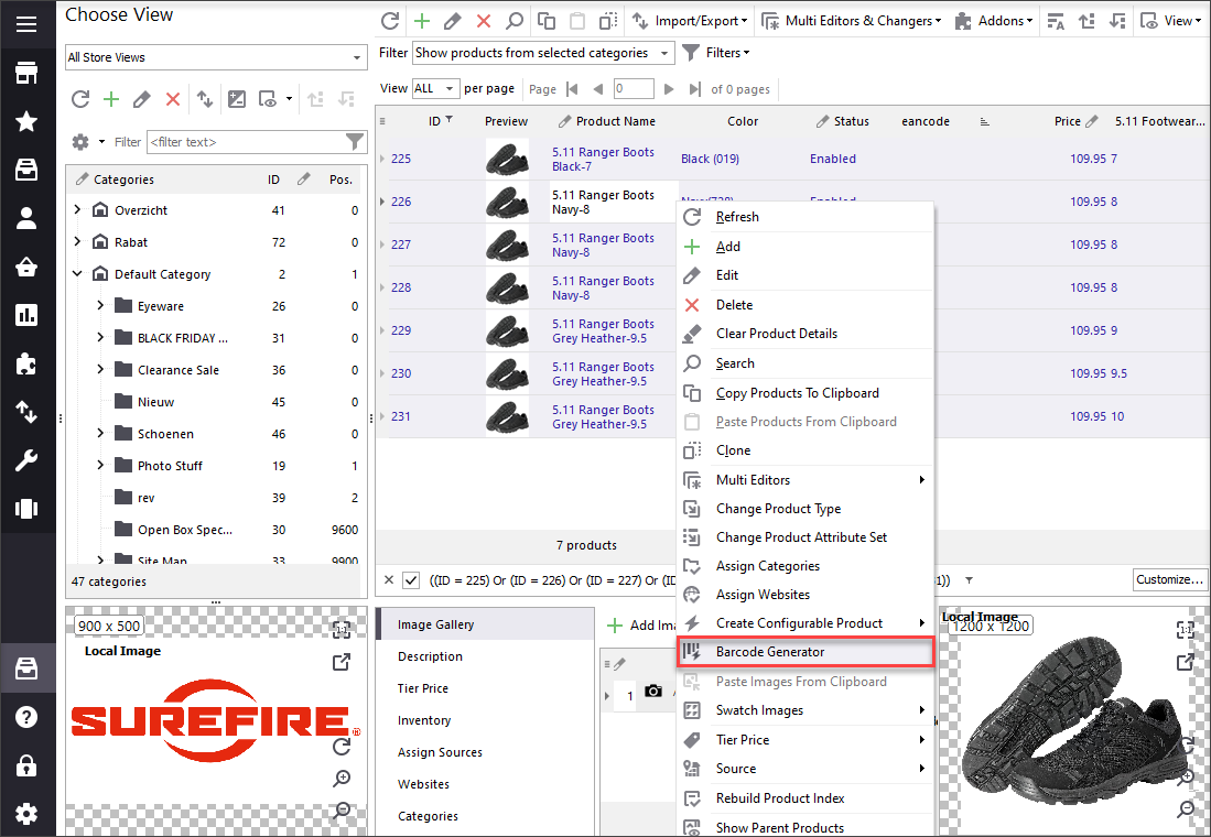 Launch the Barcode Generator Tool From the Context Menu