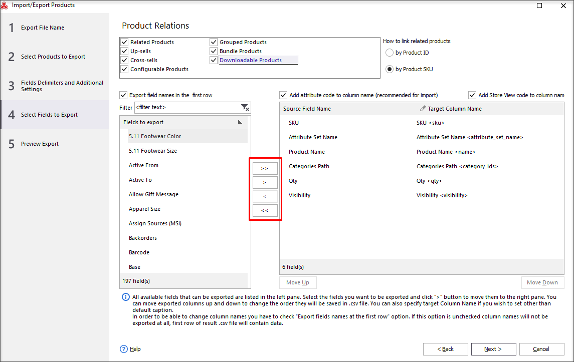 Select necessary fields