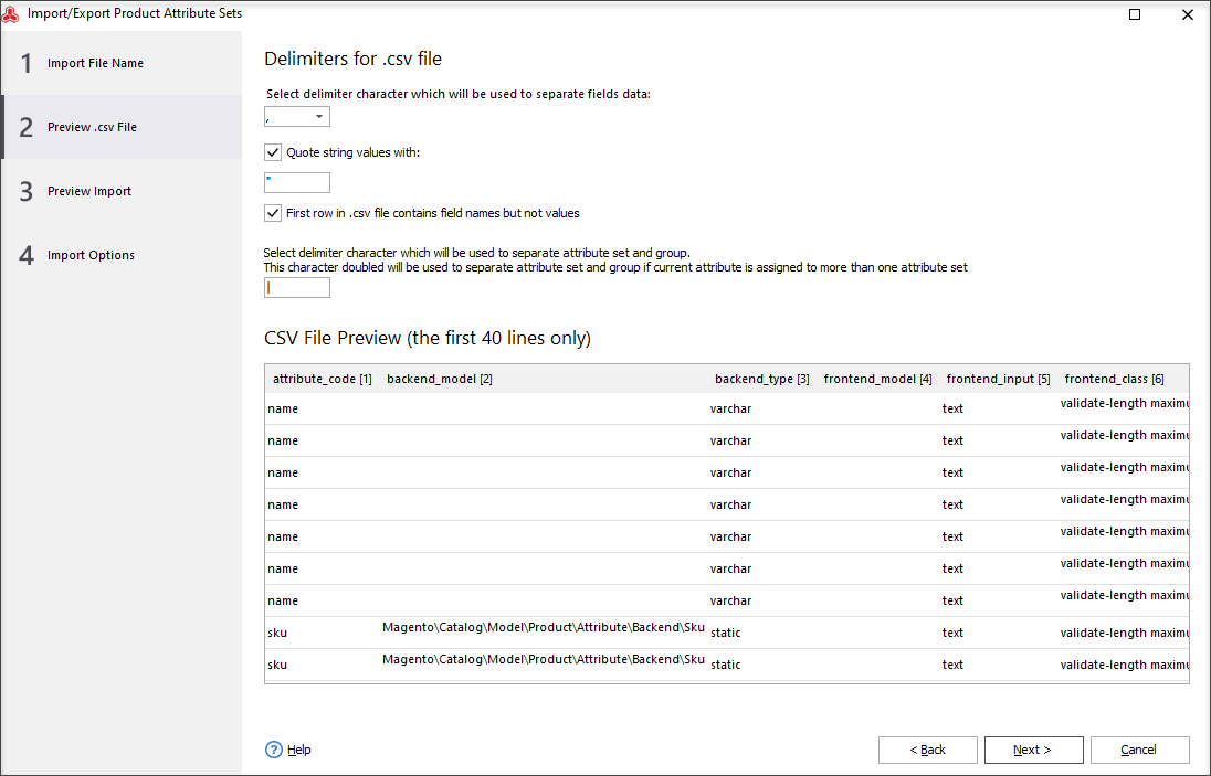 Indicate delimiters