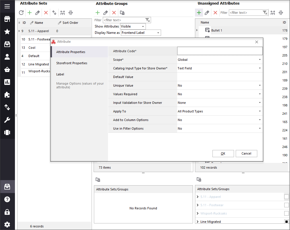 Configure the Attribute Settings in the Edit Attribute Data