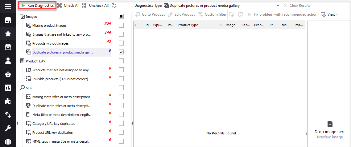 Detect Duplicate Magento Images Running Diagnostics