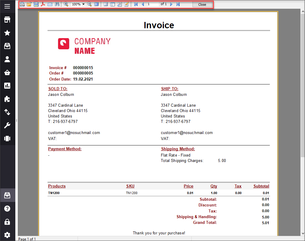 Invoice Preview