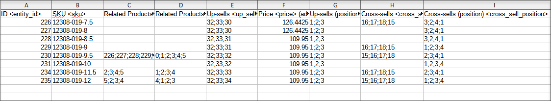 Magento 2 related products CSV sample